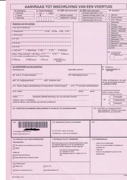 aanvraag tot inschrijving